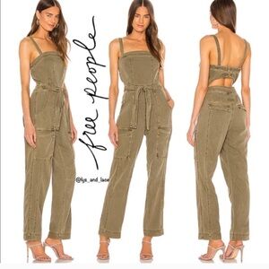 Free People Olive Jumpsuit